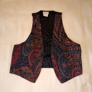 Vintage Floral Patterned Vest - Multicolor
